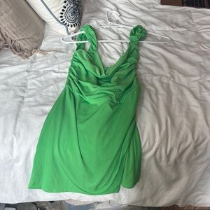 teal green satin dress DELLA DRESS main image 1